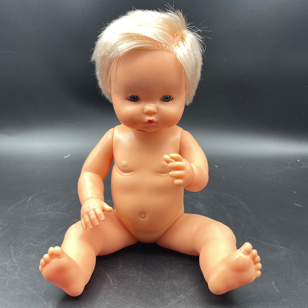 Vintage Famosa Baby Doll Blonde Hair Blue Eyes Made in Spain 16 Inch Collectible